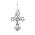 Крест из серебра с фианитами родированный - 2,8 см