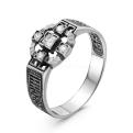 Кольцо из чернёного серебра с фианитами