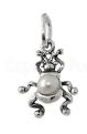 Подвеска из серебра с жемчугом родирвоанная Жучок