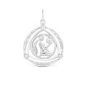 Подвеска из серебра родированная с фианитами - Дева