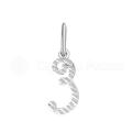 Подвеска-буква из серебра с алмазной огранкой родированная