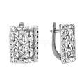 Серьги из серебра с алмазной огранкой родированные