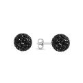 Серьги-пусеты из серебра с кристаллами Swarovski родированные