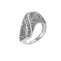 Кольцо из серебра с кристаллами Swarovski родированное
