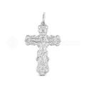 Крест из серебра родированный
