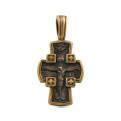 Крест из черненого серебра с частичным золочением