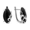 Серьги из серебра с черными ситалами