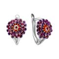 Серьги из серебра с эмалью родированные