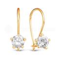 Серьги детские из золочёного серебра с фианитами