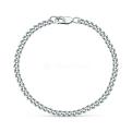 Браслет из серебра родированный с алмазной огранкой - Панцирный, 21 см