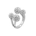 Кольцо из серебра с кристаллами Swarovski родированное