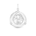 Подвеска из серебра с фианитами родированная - Дева
