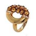 Кольцо из золочёного серебра с фианитами