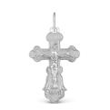 Крест из серебра родированный - 3,7 см