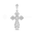 Крест из серебра родированный - 4,5 см
