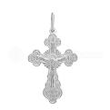 Крест из серебра родированный