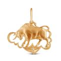 Подвеска из золочёного серебра с фианитом - Телец