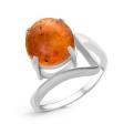 Кольцо из серебра с янтарём синт. родированное