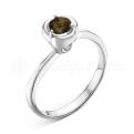 Кольцо из серебра с нат.раухтопазом родированное