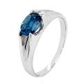 Кольцо из серебра с нат.лондон топазом родированное