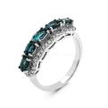 Кольцо из серебра с нат.лондон топазом и фианитами родированное