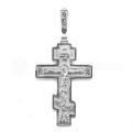 Крест из серебра родированный