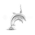 Подвеска из серебра родированная - Дельфины