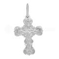 Крест из серебра родированный