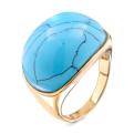 Кольцо из золочёного серебра с синт.бирюзой