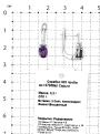 Серьги из родированного серебра с синт. александритом и фианитами