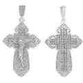 Крест из серебра родированный
