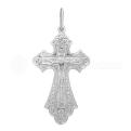 Крест из серебра родированный
