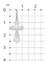 Крест из серебра родированный - 2,6 см