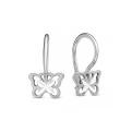Серьги детские из серебра родированные - Бабочки