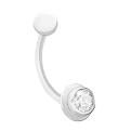 Пирсинг из серебра с фианитом родированный
