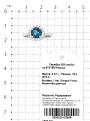 Кольцо из серебра с нат.топазом лондон блю и фианитами родированное