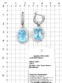 Серьги из серебра с нат.топазом и фианитами родированные