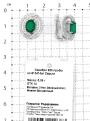 Серьги из серебра с нат.зеленым агатом и фианитами родированные