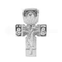 Крест из серебра родированный