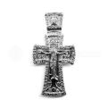 Крест из серебра родированный