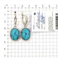 Серьги из серебра с бирюзой родированные