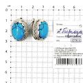 Серьги из серебра бирюзой родированные