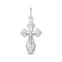 Крест из серебра родированный - 2,5 см