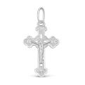 Крест из серебра родированный - 3,5 см