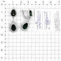 Серьги из серебра с празиолитом и фианитами родированные