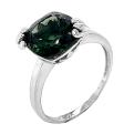 Кольцо из серебра с нат.празиолитом  родированное