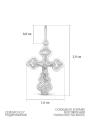 Крест из серебра родированный - 2,9 см