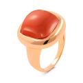 Кольцо из золочёного серебра с синт.кораллом