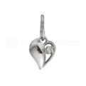 Подвеска из серебра родированная Сердечко с фианитом