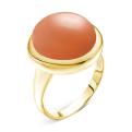 Кольцо из золочёного серебра с кораллом